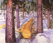 Edvard Munch Yellowe wood oil painting